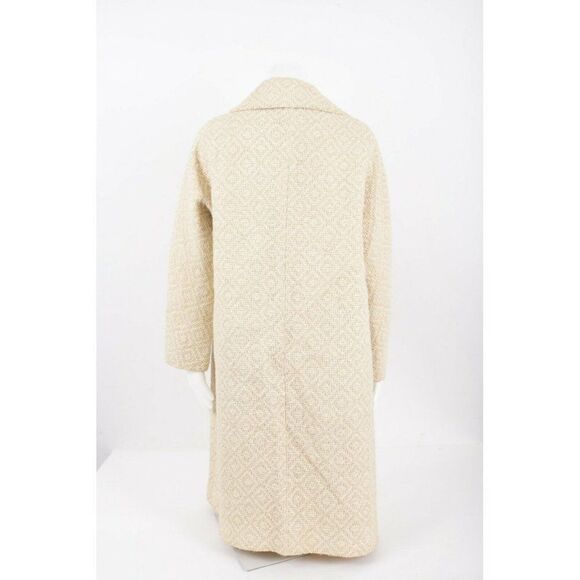 Vintage 60s 70s Womens Beige Tweed Coat Mid Length Size L  ILGWU Union Label - Picture 4 of 6